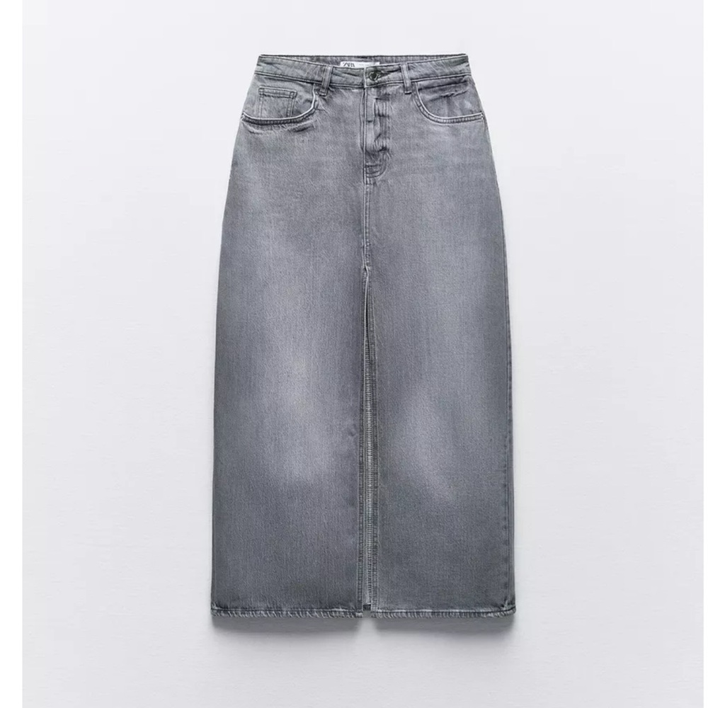 Z1975 SLIT DENIM MIDI SKIRT